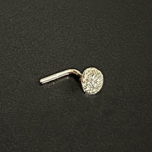 14K ノーズスタッド L シェイプ、ノーズリングスタッド L シェイプ、ノーズピアススタッド、ノーズスタッドゴールドフラット、ノーズジュエリー 20g、L シェイプノーズスタッド 14K ピアス