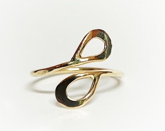 Open Wrap Gold Ring, Gold Midi Ring, Thin Gold Ring 14K, Middle Finger Ring For Women, Toe Ring Gold, Open Ring Women, Spiral Ring Gold 18K