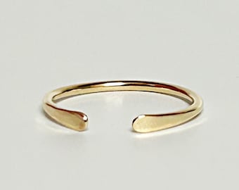 Anillo midi de oro, anillo de dedo del pie de oro de 14 k, anillo de nudillo mujeres, anillo midi de oro macizo de 14 k, anillo de pies de 18 k, joyería de dedo del pie, oro de anillo abierto, anillo de dedo superior