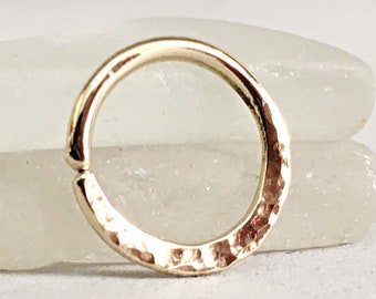 Septum Ring 18K Gold Septum Ring 18g, Septum Jewelry Ring, Septum Piercing Hoop 20g, Tiny Septum Ring 16g, Nose Septum Ring Rose Gold 18K
