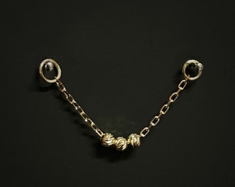 Ohr Kette für Ohrringe, 14K Helix Kette Ohrring baumeln lassen, Muschel Kette Schmuck, Knorpel Kette Ohrring, Piercing Kette Gold, Nippel Kette Gold