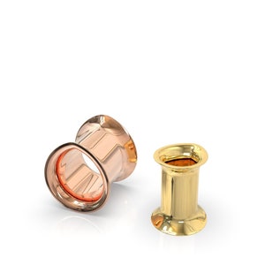 Plugs Earrings Rose Gold, Teardrop Gauges, Gold Ear Tunnels And Plugs, Tunnel Gauges, Plugs and Tunnels, Tunnel Earrings, Gauges Plugs Gold image 1