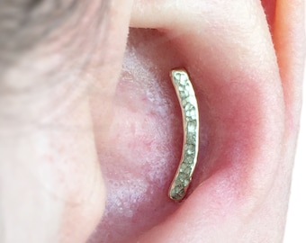 Gold Conch Stud Earring 18g, 14K Helix Stud Earring, Conch Earring Gold Cartilage Stud 14K, Conch Piercing Earring, Helix Piercing Jewelry