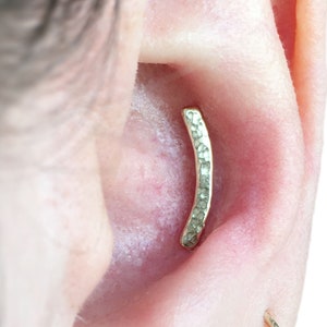 Gold Conch Stud Earring 18g, 14K Helix Stud Earring, Conch Earring Gold Cartilage Stud 14K, Conch Piercing Earring, Helix Piercing Jewelry