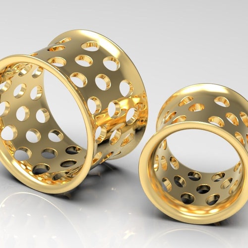 Ear Tunnels 14K Gauge Earrings Plugs Eyelet Earrings Tube Etsy