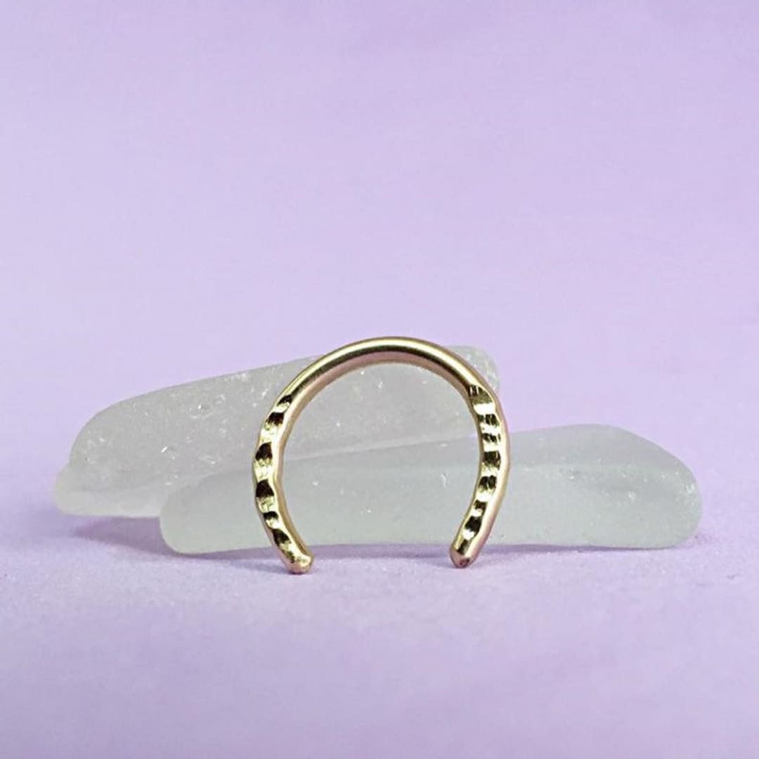 14K Septum Ring Horseshoe Septum Piercing Horseshoe 18K Etsy