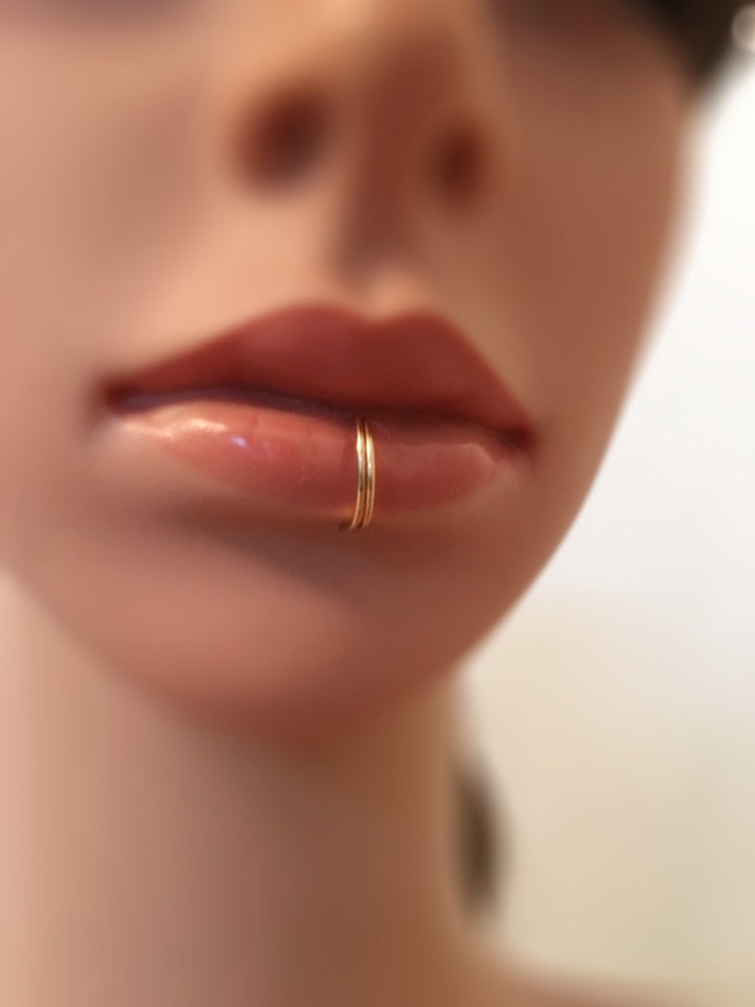 Fake Lip Ring 20g Double Lip Ring Fake Piercing Lip Piercing Jewelry