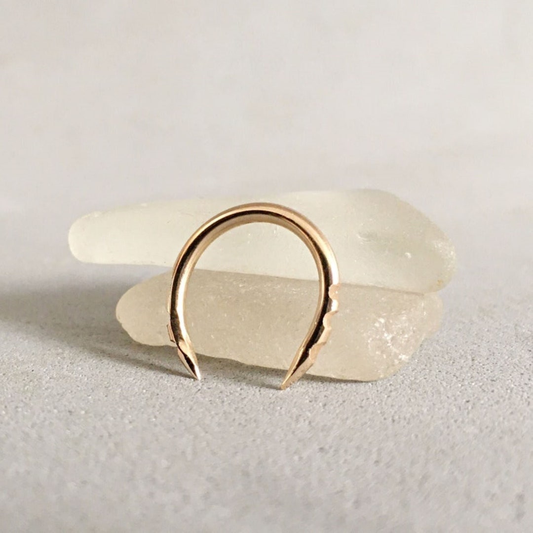 18K Septum Ring Gold Horseshoe Septum Jewelry 16g Hoop 14K Etsy