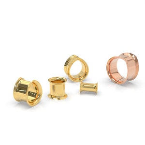 Plugs Earrings Rose Gold, Teardrop Gauges, Gold Ear Tunnels And Plugs, Tunnel Gauges, Plugs and Tunnels, Tunnel Earrings, Gauges Plugs Gold image 9