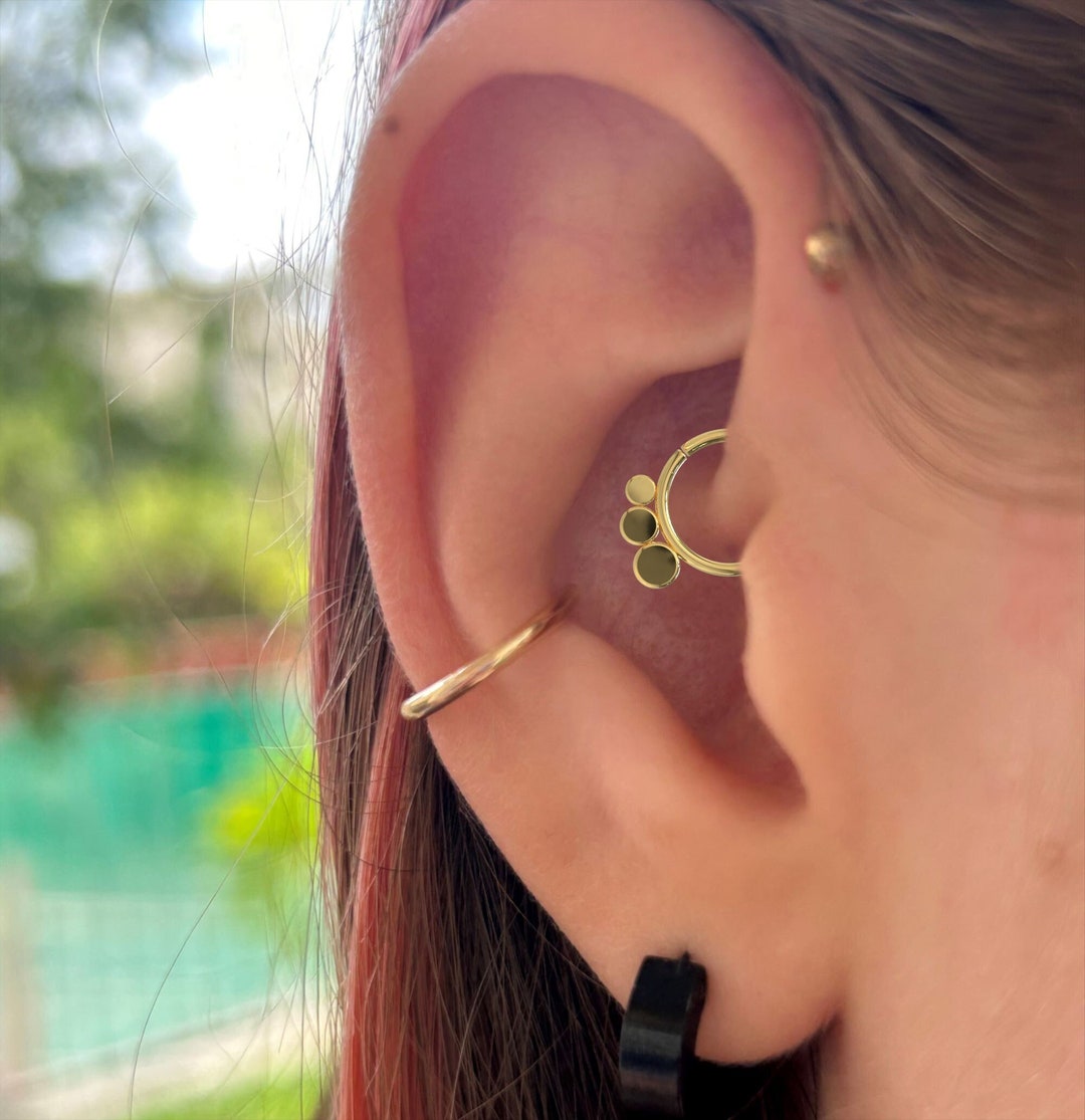 Alhudapk Com No Pull Piercing Disc Daith 10k Gold Set Of Six