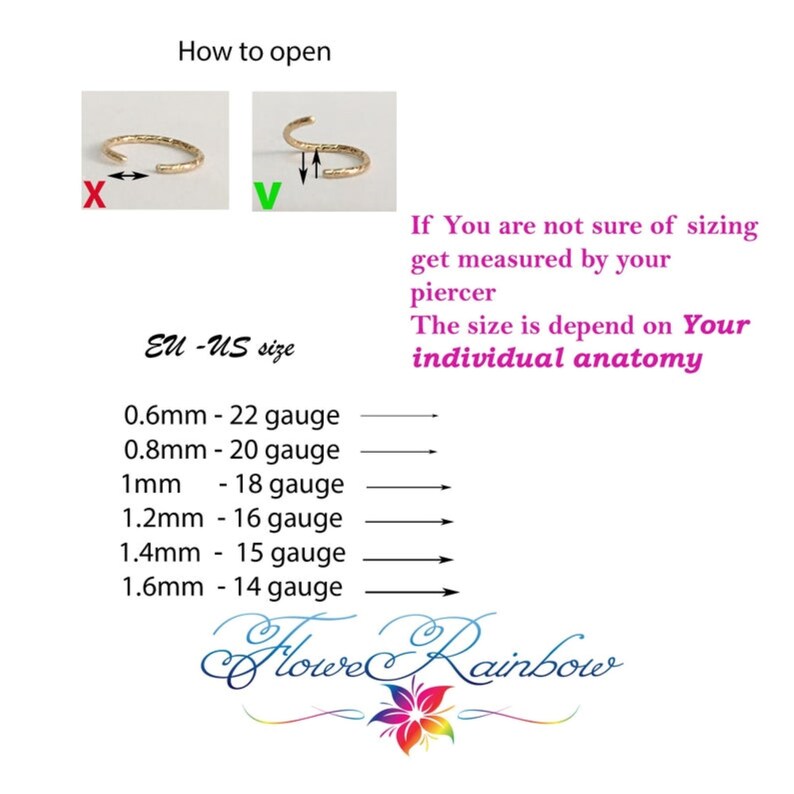 Conch Earring Hoop Gold 14K Piercing Piercing Jewelry Hoop Conch Ring Conch Jewelry 16g Conch Piercing Earring Conch Hoop Earring 14g