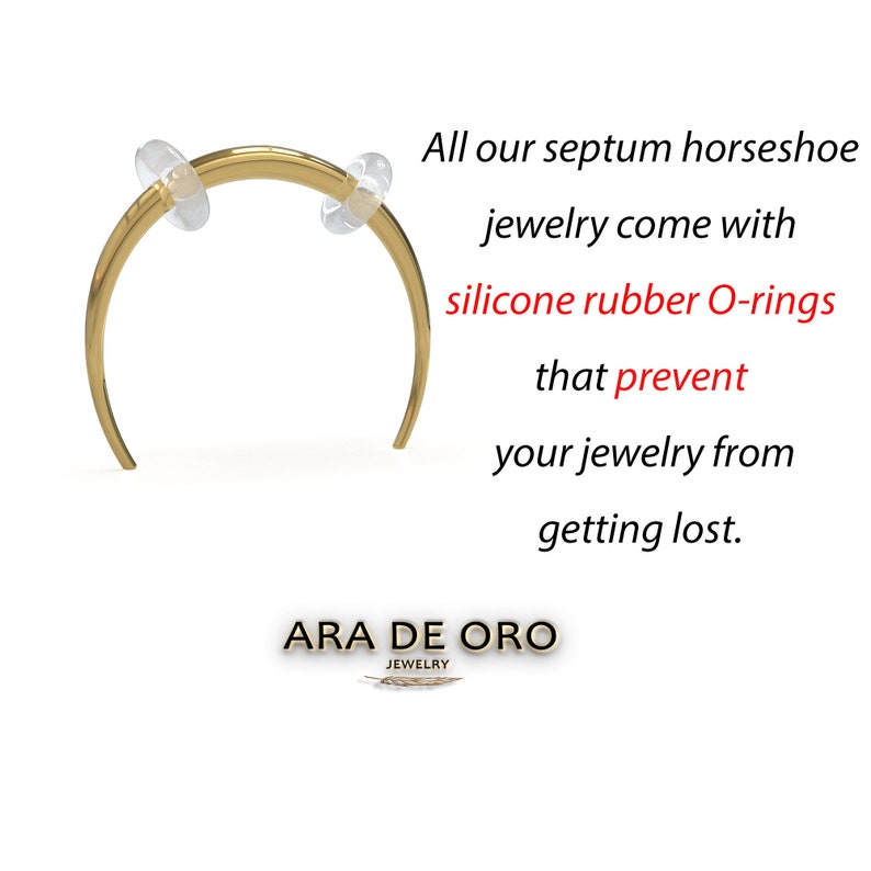 Gold Septum Retainer 18g, Hammered Septum Horseshoe 16g, 9K Septum Jewelry Retainer, 15g Septum Piercing Horseshoe, 14g Septum Retainer 20g image 5