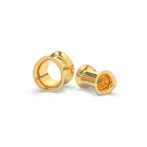 Plugs Earrings Rose Gold, Teardrop Gauges, Gold Ear Tunnels And Plugs, Tunnel Gauges, Plugs and Tunnels, Tunnel Earrings, Gauges Plugs Gold image 6