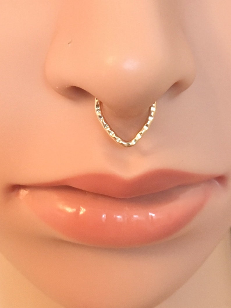 Septum Ring 16g Daith Jewelry 14g Triangle Piercing Jewelry Etsy