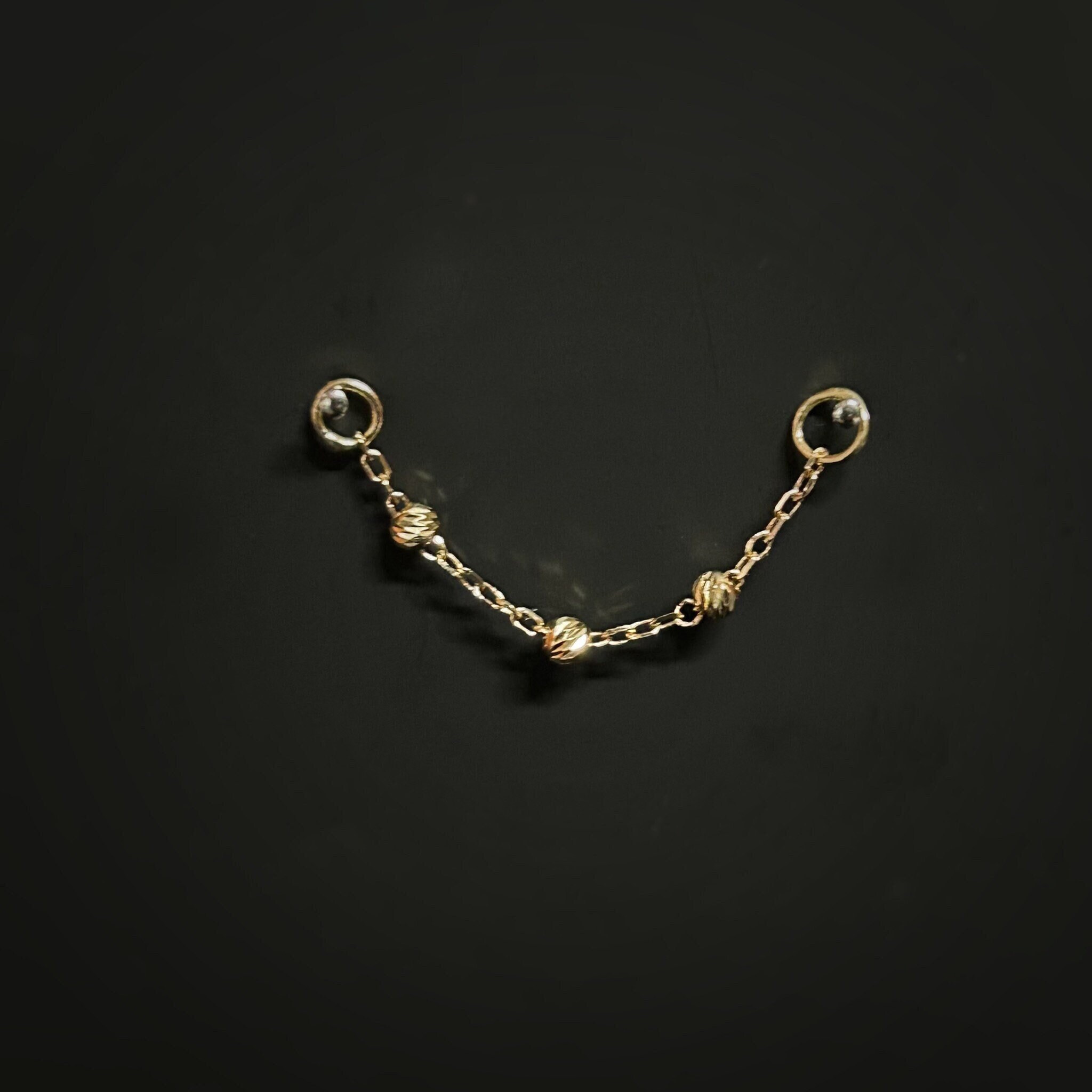 14K Gold Ohr Piercing Kette, Helix Schmuck Kette, Conch Kette Ohrring Gold, Knorpel Kette Für Ohrringe, 14K Gold Link für Ohr Piercings