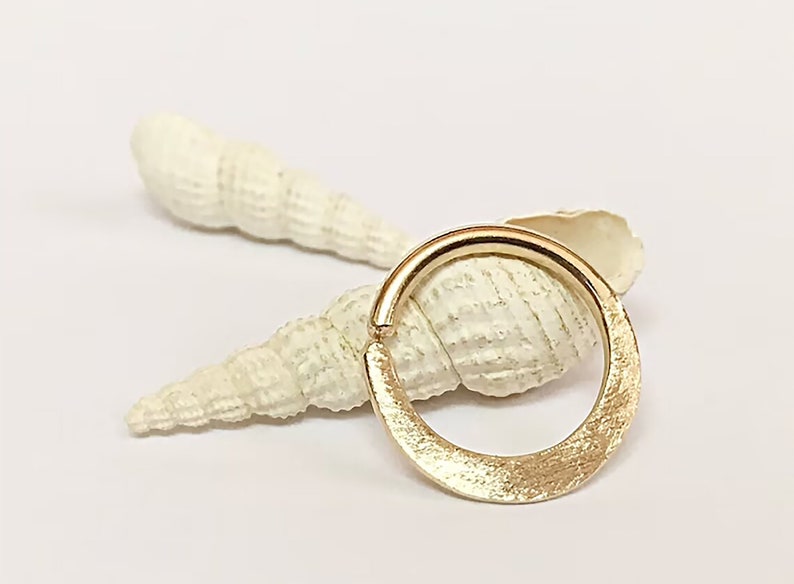 14K Solid Gold Septum Ring 14K Gold Septum Ring 16g Septum Jewelry 16g, Septum Piercing 14g Septum Ring Rose Gold Septum Ring Men 18g Septum image 5