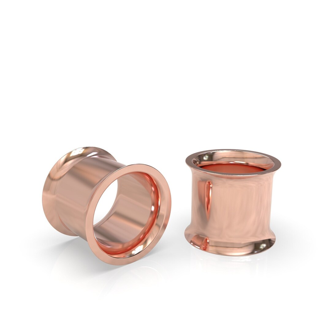 Ear Tunnels 14K, Gauge Earrings Plugs, Eyelet Earrings, Tube Earrings, Double Flare Body Jewelry