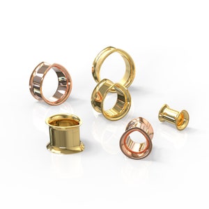 Plugs Earrings Rose Gold, Teardrop Gauges, Gold Ear Tunnels And Plugs, Tunnel Gauges, Plugs and Tunnels, Tunnel Earrings, Gauges Plugs Gold image 5