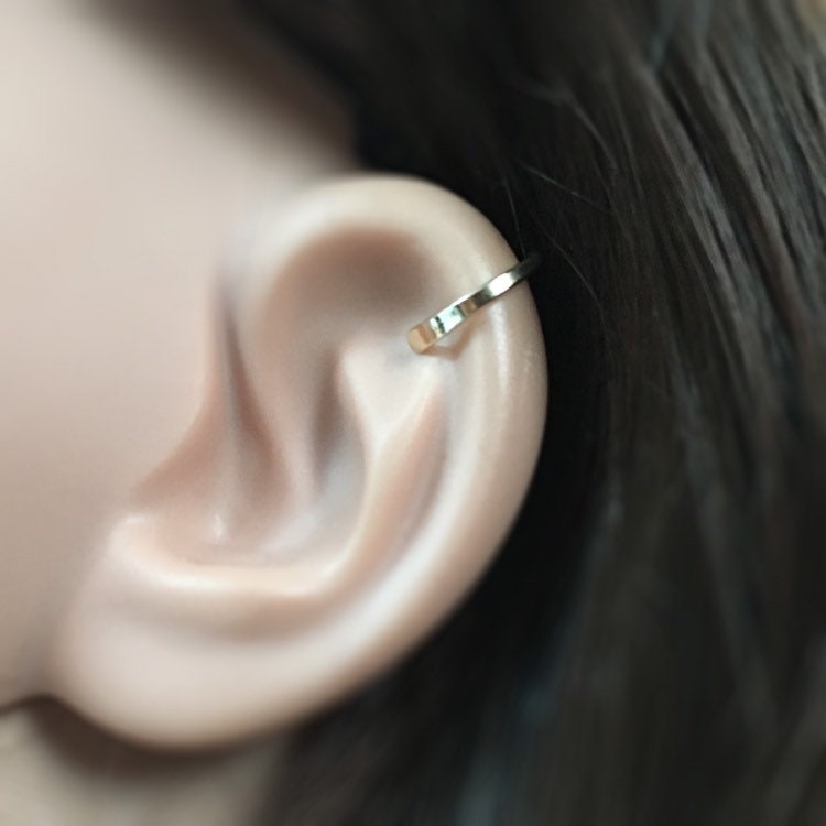 Solid Gold Helix Hoop 18g Cartilage Earring 16g Hoop Helix Etsy