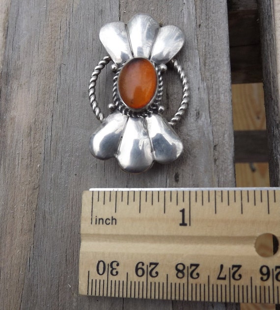 Amber and Sterling Silver Pin/Pendant - image 8