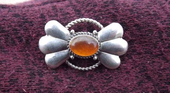 Amber and Sterling Silver Pin/Pendant - image 9