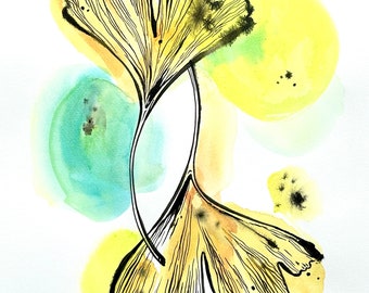 ORIGINAL watercolor Lotus painting, flower still life, easter wall art, botanical illustration, gift, spring home decor