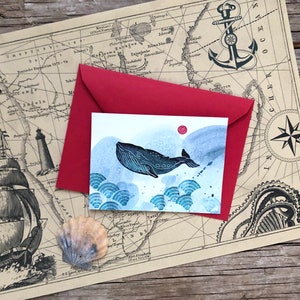 hand carved rubber stamp whale, DIY, gift for kids, printing, gift packaging image 6