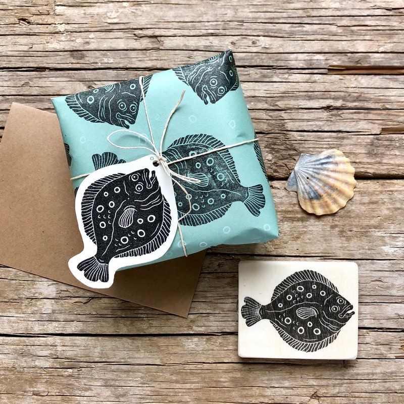 Fish Rubber Stamp Etsy