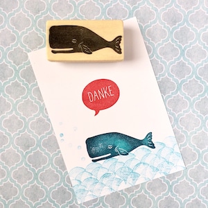 Hand carved rubber stamp „sperm whale“, DIY, gift for kids, sea animals, gift packaging, scrapbooking