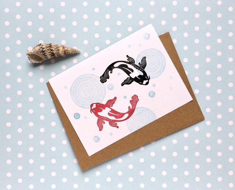 Handgeschnitzter Stempel Koi Karpfen Fisch | Etsy