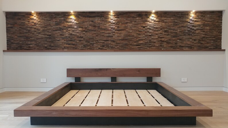 Solid Wood Queen No Stain Needed Japanese Hand Rubbed Satin Finish Platform Bed Floating Style Asian Real Walnut King Beds Headboards Bedroom Furniture Lifepharmafze Com Japanese Hand Rubbed Satin Finish, Asian Platform Bed King