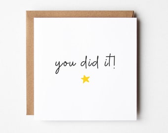 You Did It Card, Well Done Card For Him, Proud Of You, Congratulations, Exams, New Job Promotion, Driving Test, You Smashed It, Graduation