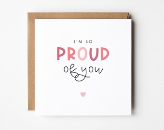 So Proud Of You Card, Congratulations Gift For Friend, Graduation Card For Daughter, Well Done New Job Card, Promotion Exams Card For Her