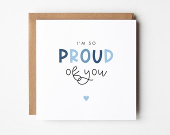 So Proud Of You Card, Well Done Card For Son, Graduation Gift For Him, Congratulations New Job Card, Passing Exams Card, New Job Promotion