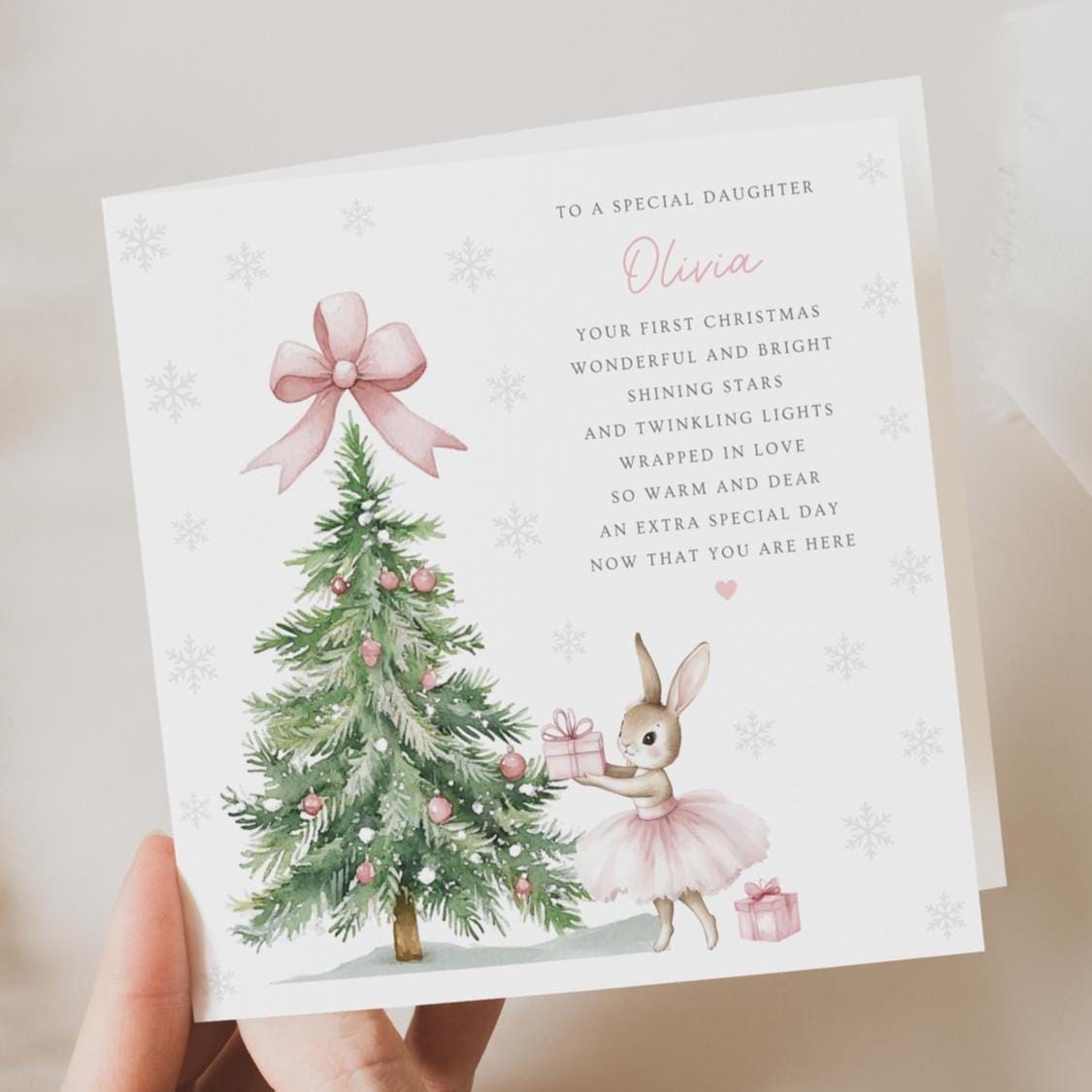 First Christmas Card for Daughter, Baby 1st Christmas Card ...