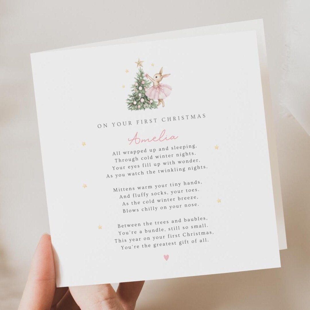 First Christmas Card for Daughter, Baby 1st Christmas Card ...