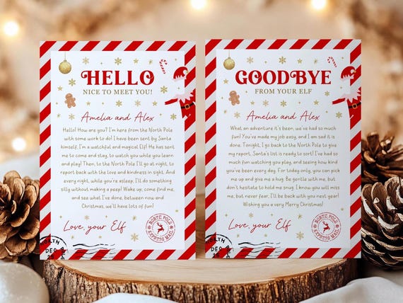 Editable Elf Letter, Elf Arrival Letter, First Time Elf Arrival Letter, Elf Goodbye Letter, Elf Hello Christmas Letter, Elf Letter Template