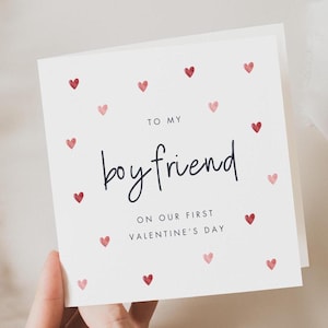 Boyfriend 1st Valentine's Day Card For Him, First Valentine's Day Card For Boyfriend, To My Boyfriend On Our First Valentine's Day Together