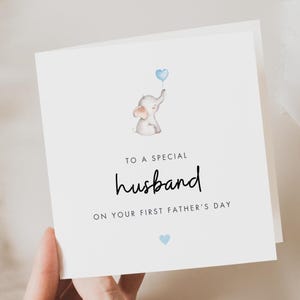 Husband First Father's Day Card, Blue Baby Boy 1st Father's Day Gift, On Your First Father's Day Card, To A Special Husband Boyfriend Fiance