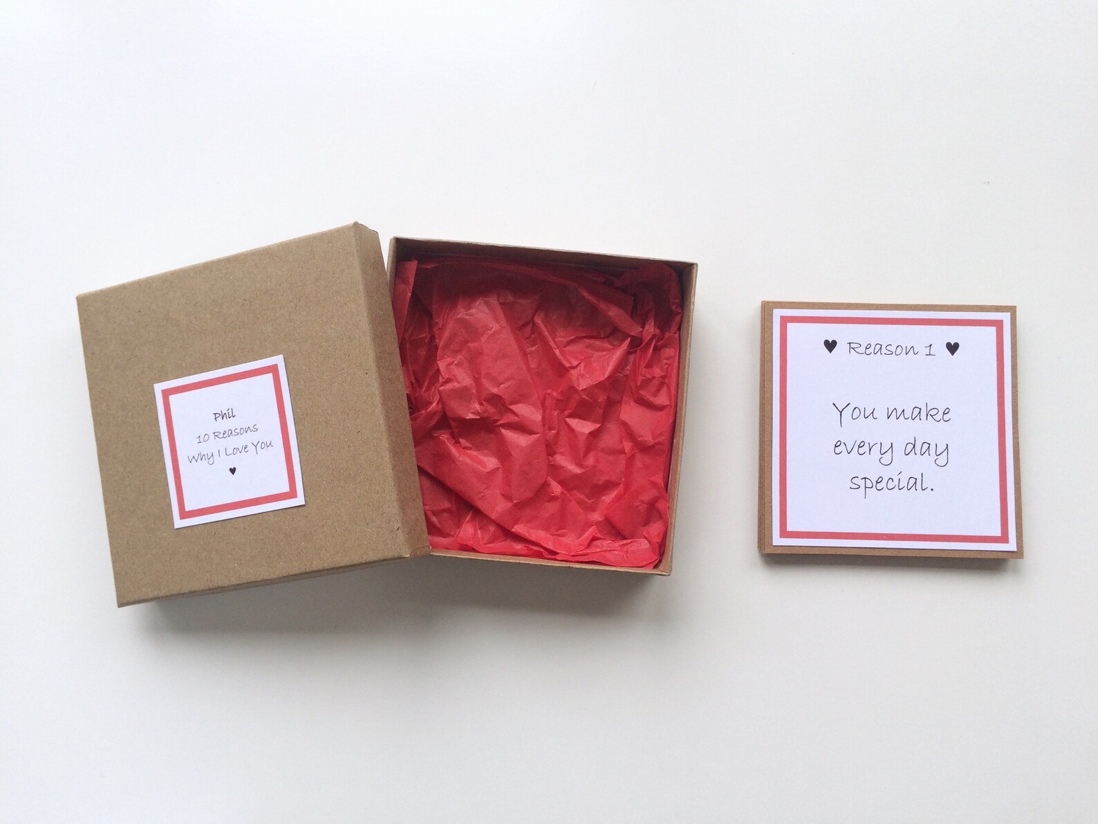 10 razones por las que te amo caja regalo de novio regalo de | Etsy