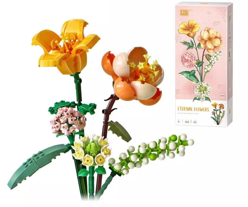 Loz Brick Building Block Flower Bouquet Eternal Flowers Etsy