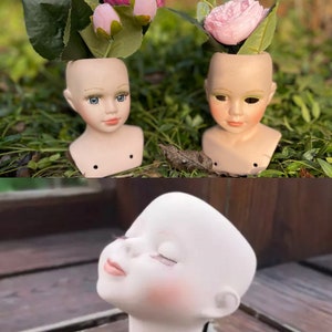 Blank Dolls Head Vase/Statue/Ornament - Shelf Decoration - Ceramics Flower Pot Modern Home Living Room Table Decor - Gift Idea - Free UK P&P