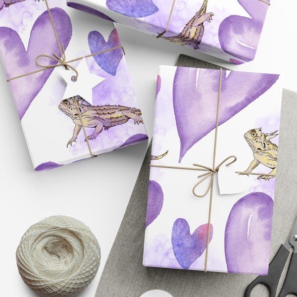 Horned Frog Purple Gift Wrap, Texas Christian Design