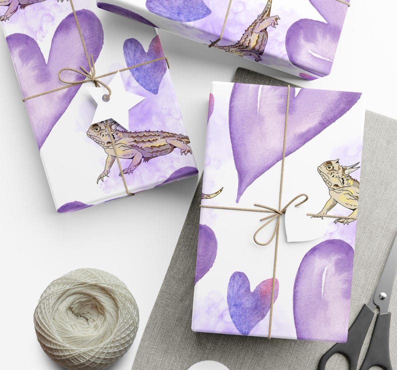 Horned Frog Purple Gift Wrap, Texas Christian Design image 1