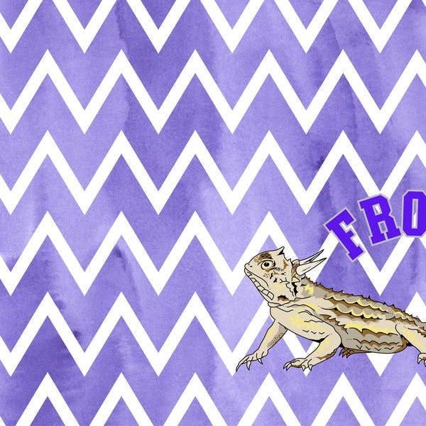 TCU Horned Frogs Gift Wrap: Purple & White Chevron, 3 Sheets-sized 19" X 29"