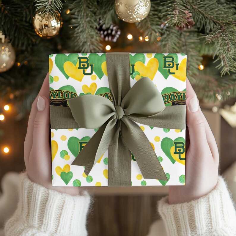Bears Green and Yellow Gift Wrap, Wrapping Paper Roll-bu - Etsy