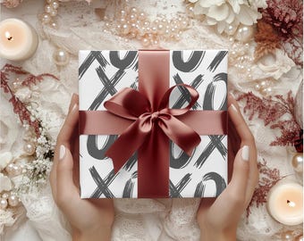 Hugs & Kisses Wrapping Paper; XOXO gift wrap