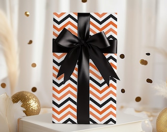 Orange and Black Chevron Wrapping Paper: Texas School Colors
