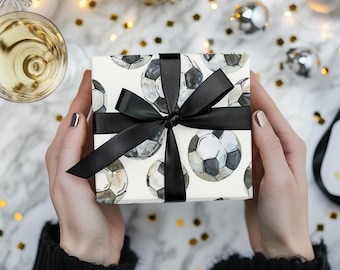 Vintage Soccer Ball Wrapping Paper: Sports Gift Wrap
