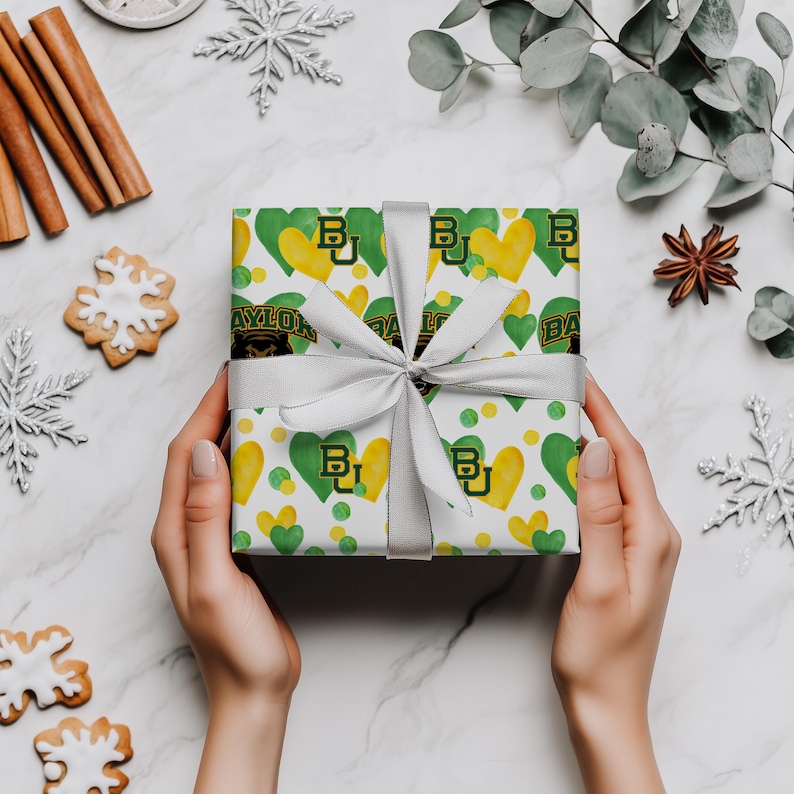 Bears Green and Yellow Gift Wrap, Wrapping Paper Roll-bu - Etsy